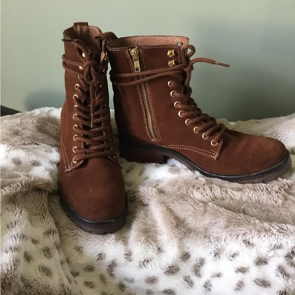 Steven by Steve Madden Grandy brown suede laceup hiker boots Sz 9, more like 8.5 - Picture 2 of 10